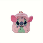 Disney Stitch pliu&scaron;inis kuprinė, dirbtinio kailio vaikams.,  Siuvinėti Rožinė