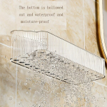 Modernus kristalinis LED lubinis &scaron;viestuvas, stačiakampis,  Skaidrus