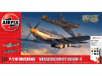Klijuojamas modelis Airfix - P-51D Mustang vs Messerschmitt Bf109F-4 Dogfight Double dovanų komplektas, 1/72, A50193