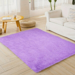 Violetinis ilgaplaukis pliu&scaron;inis kilimas, 62,99 * 70,86 colio / 160 * 180 cm