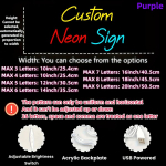 Reguliuojamas LED neoninis ženklas, Violetinė