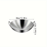 Dvigubų Rankų Nerūdijančio Plieno Keptuvė - Wok, 31,7 cm / 12,48 colio