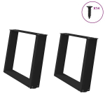 Kavos staliuko kojelės, u formos, 2 vnt., juoda, 70x(42-43) cm
