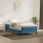 Box spring lova be čiužinio tamsiai mėlyna 100x220 cm aksomas
