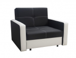 Miegamasis fotelis Ela, juoda / balta