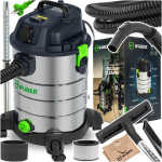 Pramoninis dulkių siurblys Wuber WR-VC-2200, 1600 W, 30 l, sausam ir &scaron;lapiam siurbimui, su HEPA filtru