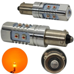 2 vnt H21W LED lemputė BAY9S 12-24V CANBUS oranžinė JAV