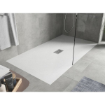 Stačiakampis du&scaron;o padėklas Mexen Hugo SMC, 150 x 100 cm, White+Inox
