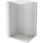 Du&scaron;o kabina Mexen Lunar L, pusapvalė, kairė, 90 x 80 cm, transparent/brushed gold