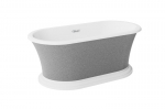 Vonia Besco Ziva Glam Silver, 160 x 75 cm, su sifonu su persipylimu slim chrome