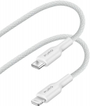 Puro Fabric Usb-c - Lightning laidas, 1.2m, baltas