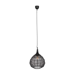 Pramoninė juoda pakabinama lempa su vieliniu gaubtu &Oslash;42cm E27