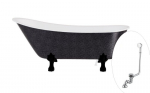 Vonia Besco Olaya Glam 160, Graphite+Black, su sifonu su persipylimu Klik-klak Chrome