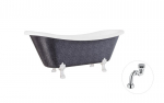 Vonia Besco Amelia Glam 190, Graphite+Chrome, su sifonu Klik-klak Chrome
