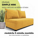 Dvivietis i&scaron;skleidžiamas sofos Simple Mini, Podrez, geltonos spalvos