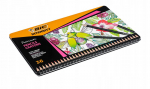 Bic Intensity Premium spalvoti pie&scaron;tukai, 36 spalvos, metalinė dėžutė