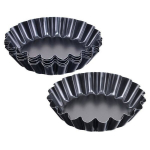 Metaliniai pyragėlių formeliai - ORION - 11 cm - Neprilimpančios - 6 vnt. - Banguoti kra&scaron;tai - Atsparūs iki 200&deg;C
