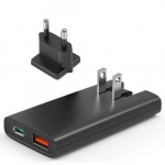 Choetech Pd65w Gan Slim kelioninis įkroviklis Usb-a+c su adapteriais