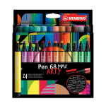 Stabilo Pen 68 Max 24 spalvų rinkinys su dėklu