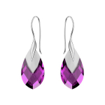 Sidabriniai auskarai moterims DiamondSky &bdquo;Baroque II (Amethyst Light Chrome)" su Swarovski kristalais