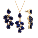 Papuo&scaron;alų rinkinys moterims DiamondSky "Amber II (Dark Indigo)" su Preciosa kristalais