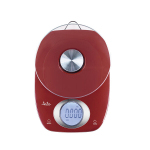 Jata HBAL1207 Elektroninė virtuvinė svarstyklė, 5 kg &ndash; raudono stiklo dizainas
