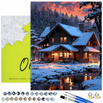 Tapymas pagal numerius 40x50 cm, Namas prie upės, Oh-art, ANG1090, 40x50 cm