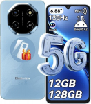 Telefonas 5G Blackview SHARK 6 4/128GB SD 2TB, 6.88" 120Hz, 5000mAh Android 15 Dual SIM Face ID - Mėlyna