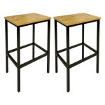 Baro taburetės rinkinys, 2 vnt, Begryf, 65&times;40&times;30 cm, ąžuolo/juoda, loft
