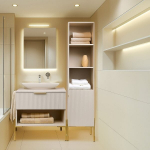 Homla Navado auk&scaron;ta vonios spintelė, ka&scaron;myro smėlinė, 28&times;40&times;160 cm