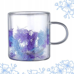 Terminis puodelis su augalų elementais, violetinis, 300 ml