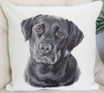 Dvipusis pagalvės užvalkalas Juodas labradoras, 45x45 cm, 1 vnt.