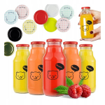 50x Stiklinės "kubuś" buteliukai 330ml su spauda