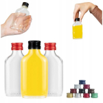 50 vnt. 100ml stiklinės "krūtinėlės" buteliukų su dangteliais