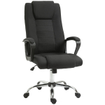 Biuro kėdė, kompiuterinė kėdė su svyravimo funkcija, galvos atrama, ergonomi&scaron;ka ra&scaron;omojo stalo kėdė, sukiojama, reguliuojamo auk&scaron;čio, &bdquo;Linen-Touch&ldquo; juodos spalvos, 62 x 76 x 110&ndash;119 cm