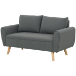 Dvivietė sofa, medžiaginė sofa, 2 nugaros pagalvėlės, velveto užvalkalas, 145 x 75 x 78 cm, antracito spalvos