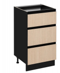 Virtuvinė spintelė Roma D&oacute;ł 40/81 3S, ruda/juoda