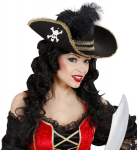 PIRATE HAT WITH SKULL & FEATHER felt