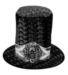 BLACK VELVET SKULL TOP HAT