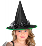 WITCH HATS WITH SILVER STARS TULLE child size -3 colors ass.