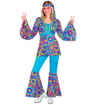 &bdquo;70-ųjų GROOVY STYLE &ndash; mėlyni burbuliukai&ldquo; (mar&scaron;kinėliai, kelnės, galvos juosta)