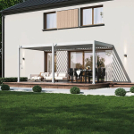 Pavėsinė Pergola ELEGANCE WALL 3x6, White, montuojama prie sienos