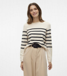 Vero Moda moteri&scaron;kas megztinis 10309324*03, nat/ juodas