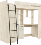 Dviauk&scaron;tė lova Meblocross Floor L, 200x80 cm, ąžuolo/migdolų spalvos