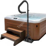Kar&scaron;to kubilo turėklas, 360&deg; pasukamas SPA &scaron;oninis turėklas, aliuminio, 122-160 cm, 272 kg.