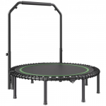 Mini batutas, 129,5 cm fitneso &scaron;uolių batutas, reguliuojama rankena, juodas