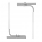 Valties priekabos gidas, reguliuojami plieniniai vedimo stulpai 550x90x1110 mm, balti, PVC stulpai