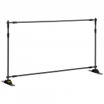 Fono reklaminio stendo laikiklis, 243,8x243,8&ndash;304,8x243,8 cm, juodas, reguliuojamas aliuminis
