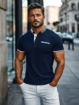 Vyri&scaron;ki tamsiai mėlyni polo mar&scaron;kinėliai Urbin, S