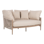 Lauko sofa Home4You MEDINA, smėlio spalvos aliuminio rėmas, gili sėdima dalis, modernus stilius